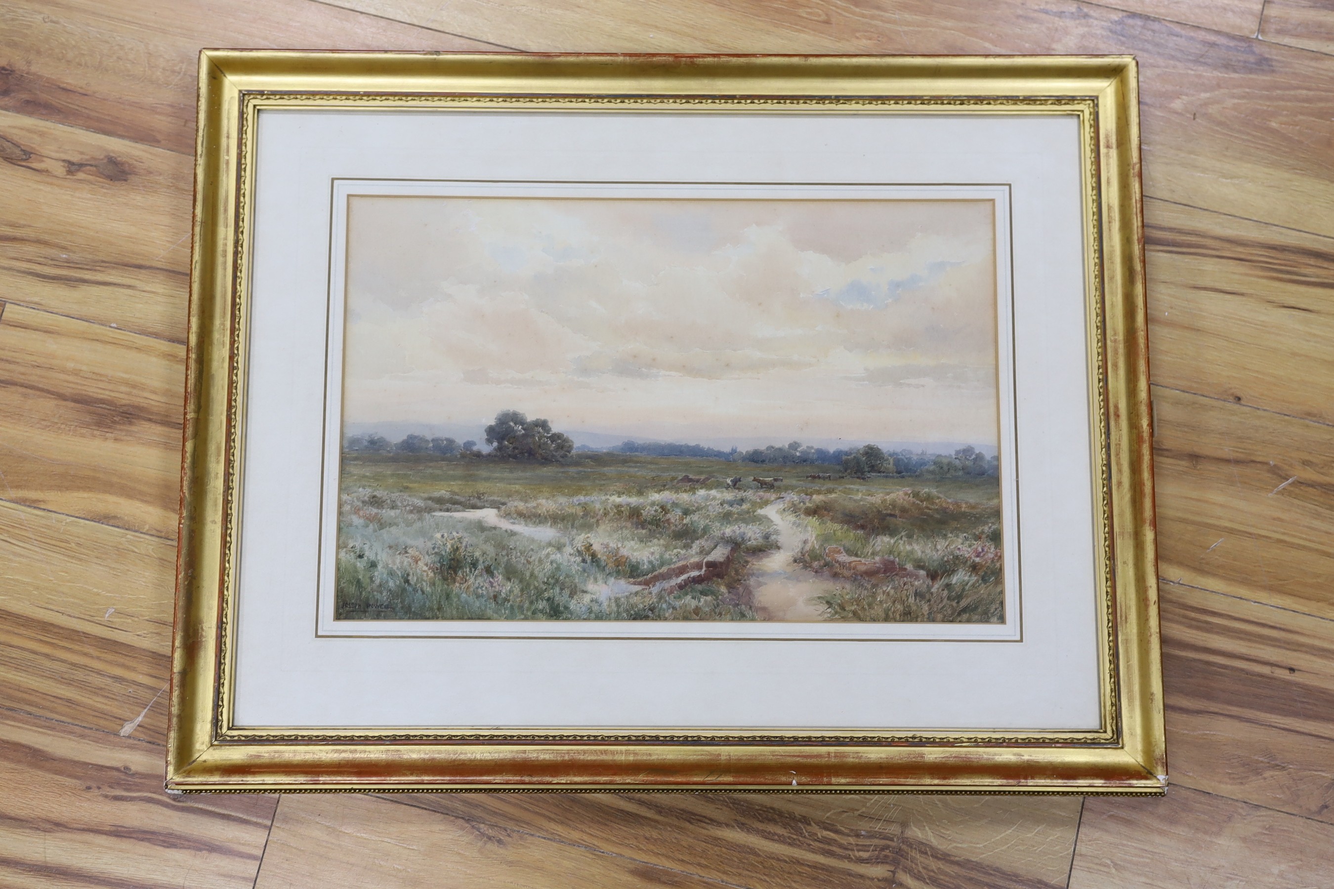 Joseph Powell (1876-1981), watercolour, 'The Marsh between Pulborough and Amberley', signed, 35 x 53cm